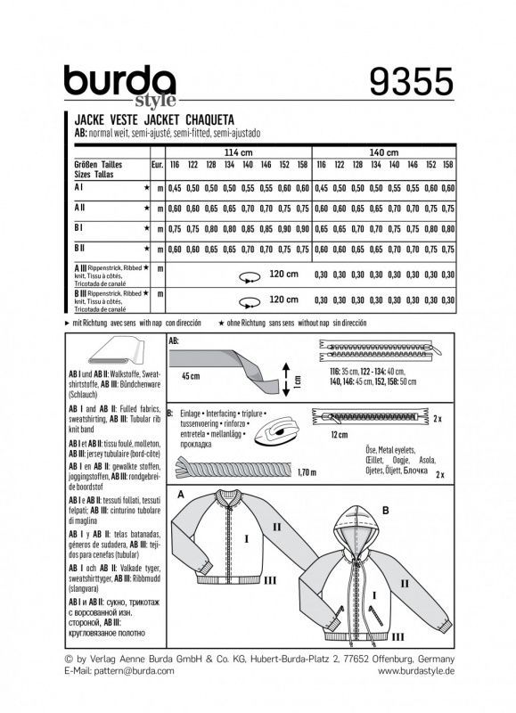 Выкройка Burda 9355