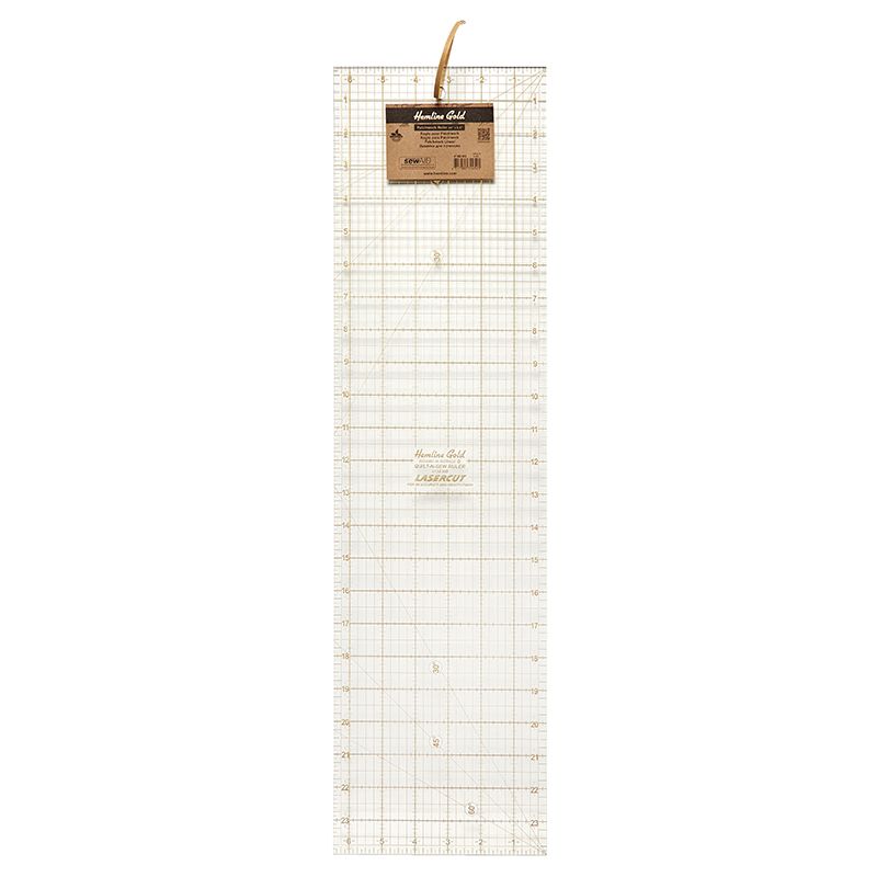 Линейка для пэчворка с градацией в дюймах,24" x 6 1/2" Hemline 4188.HG
