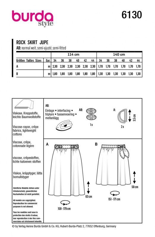 Выкройка Burda 6130