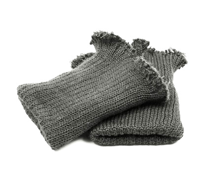 Манжет плотный (30% шерсть, 70% акрил), 6 кл, 2*1, без шва, 7см*9,5см, серый меланж