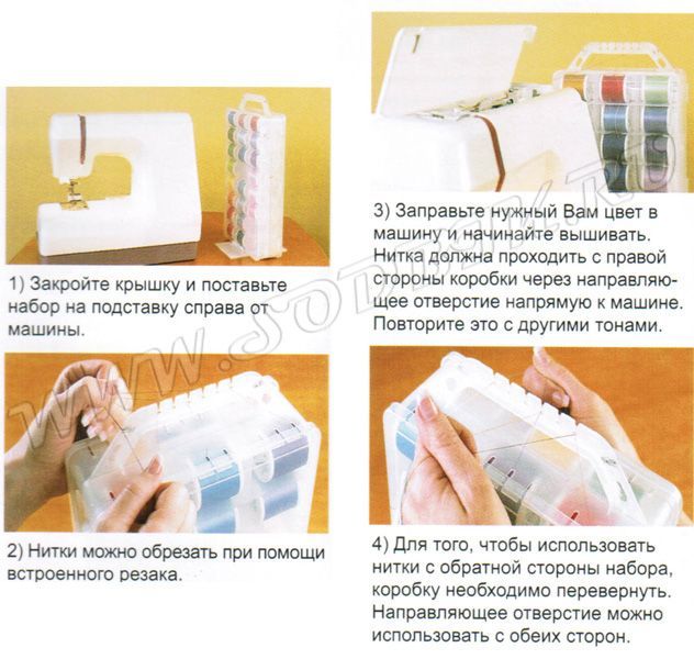 Набор ниток в пластиковом боксе Glamour Madeira (40 х 200м Glamour, 2x1500м Bobbinfil, CD) 8060