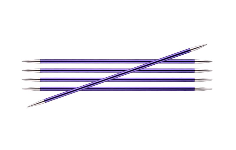 Спицы чулочные Zing 3,75мм/15см, алюминий, 5шт в упаковке, KnitPro, 47008