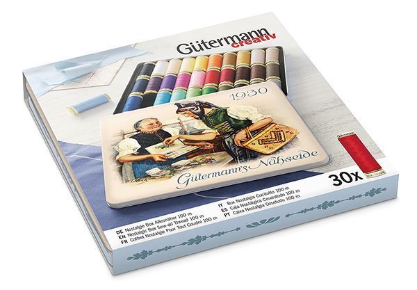 Набор ниток Sew-All 100м (30 катушек) в жестяной коробке Gutermann 640953