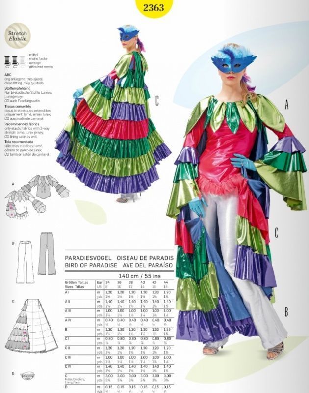 Выкройка Burda 2363- Райская птица
