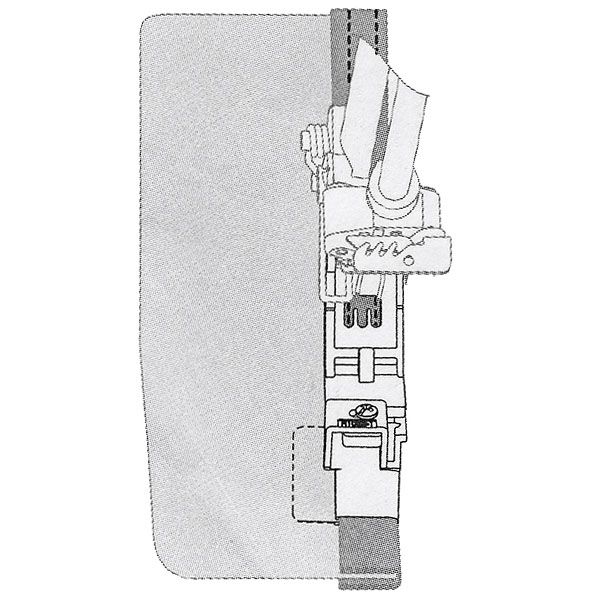 Прозрачная лапка Merrylock для двойной подгибки и вшивания ленты или косой бейки (25-28 мм) H10823B