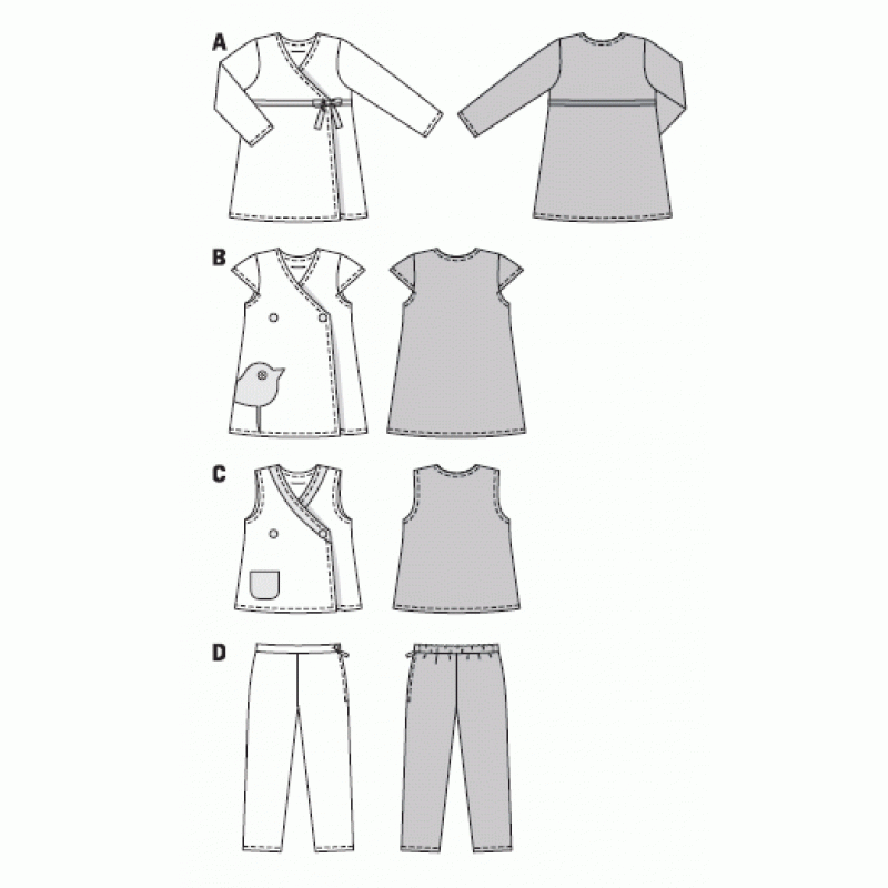 Выкройка Burda 9449-Топ, Туника, Брюки