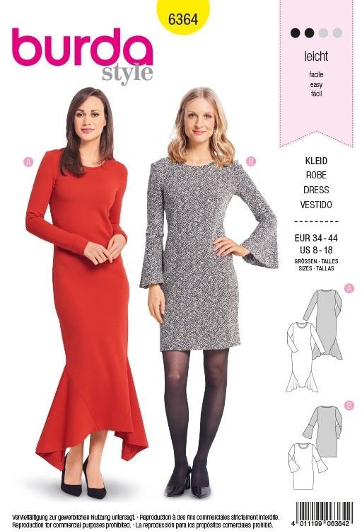 Выкройка Burda 6364 - Платье