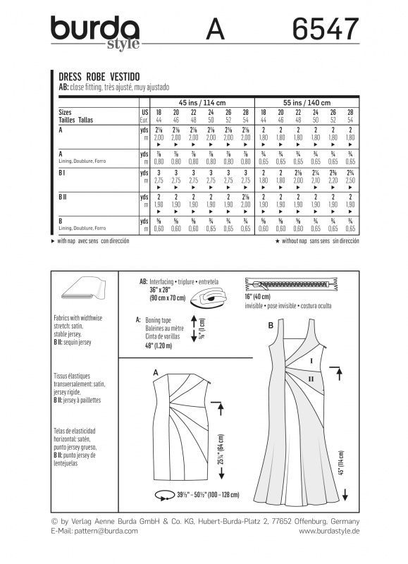 Выкройка Burda 6547