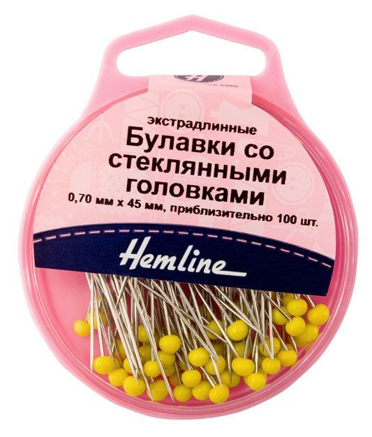 Булавки для квилтинга в пластиковом контейнере 50 мм (100 шт.) Hemline 703.100
