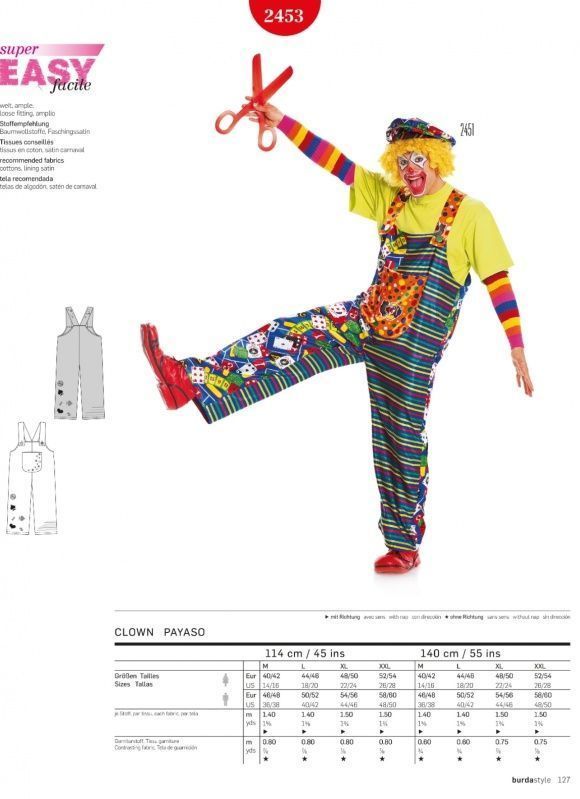 Выкройка Burda 2453-Клоун