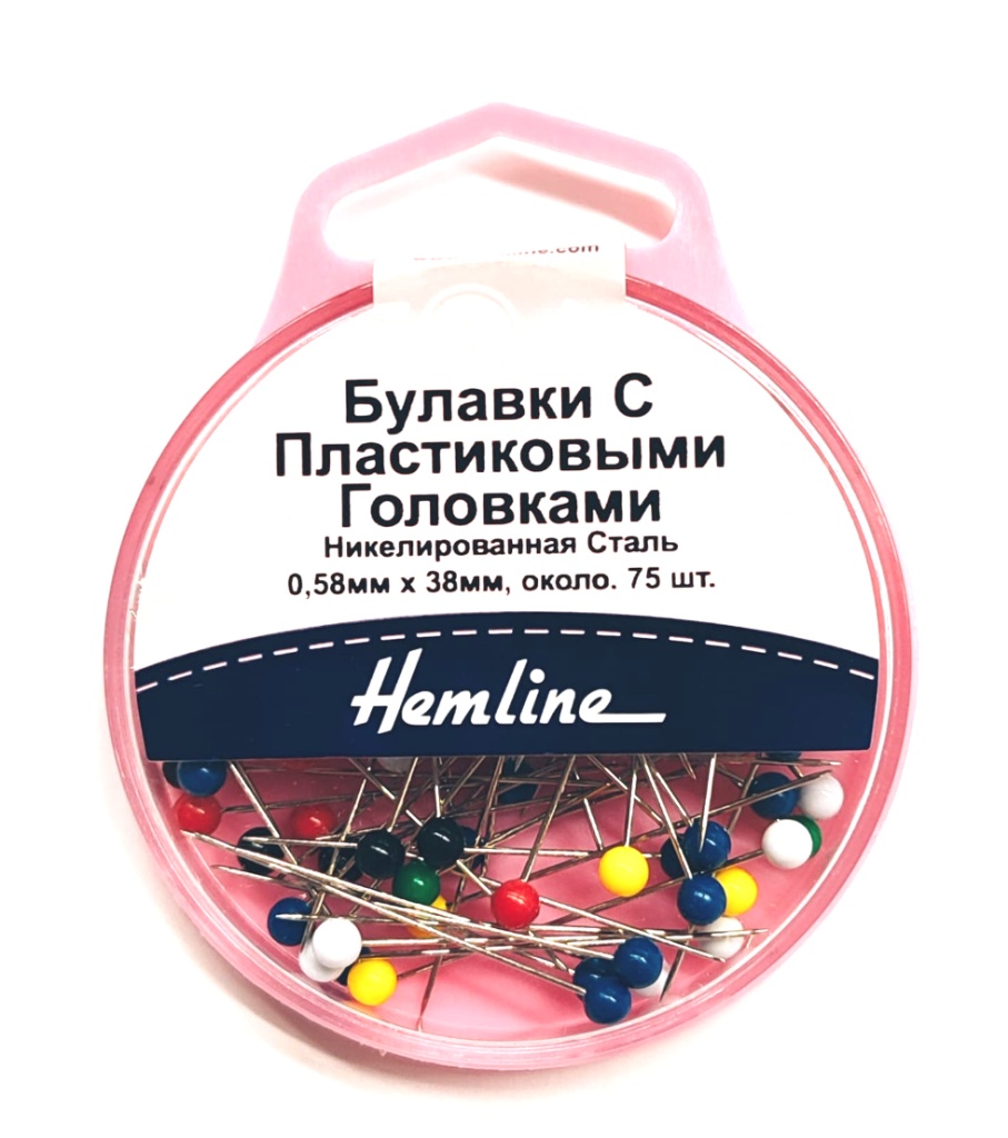Булавки удлиненные с круглыми пластиковыми головками Hemline арт.678