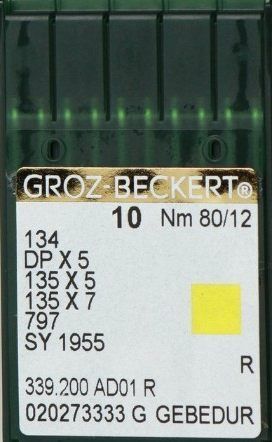 Игла Groz-beckert DPx5 GEBEDUR (134) № 80/12 10 шт