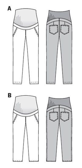 Выкройка Burda 7165-Брюки для будущей мамы