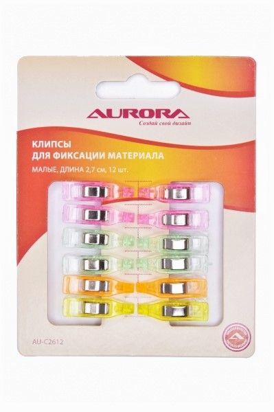 Клипсы для фиксации материала малые, 27х7х13мм 12шт, Aurora AU-C2612