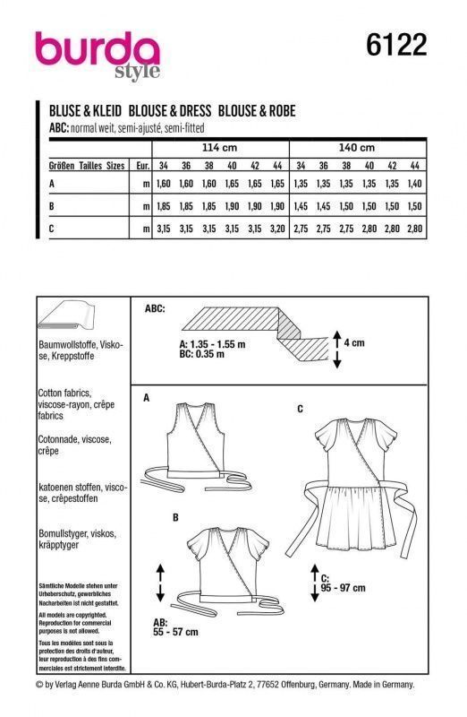 Выкройка Burda 6122