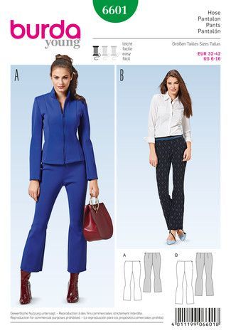 Выкройка Burda 6601- Брюки
