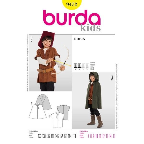 Выкройка Burda 9472 - Робин Гуд