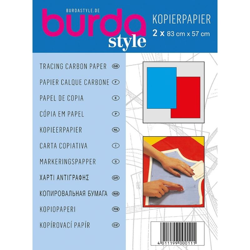 Копировальная бумага Burda 83х57см. красная/синяя
