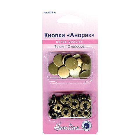 Кнопки Анорак 15мм ,цв.старое золото 12 шт арт.407R.A