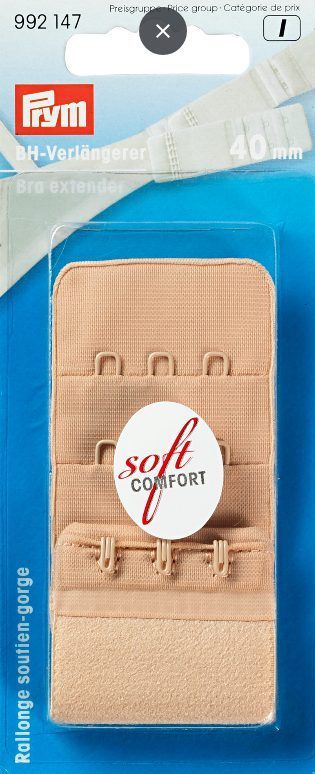 Удлинитель застежки бюстгальтера 40мм 3х3 крючка, телесный PRYM 992147