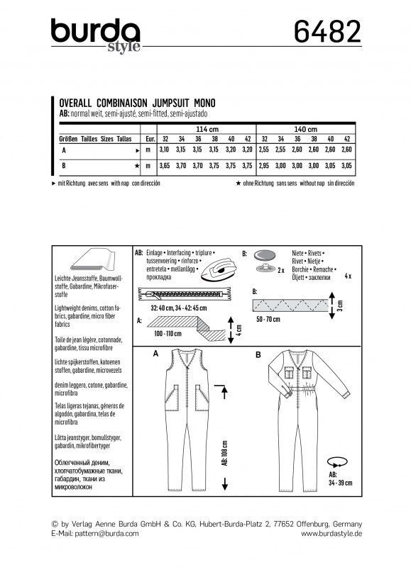 Выкройка Burda 6482