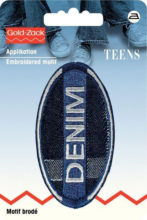 Аппликация овальный джинсовый ярлык Denim 7,8х4,2см PRYM 925619
