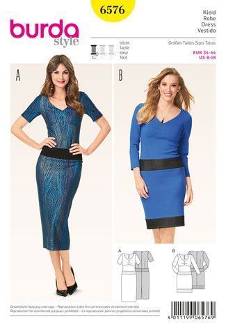 Выкройка Burda 6576- Платье