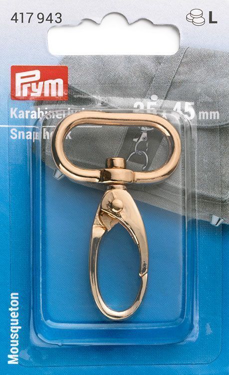 Карабин 25*45мм, сплав цинка, цвет светлого золота PRYM 417943