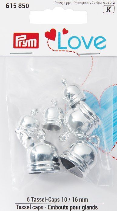 Концевики шапочки для кистей Prym Love, серебристый цвет PRYM 615850