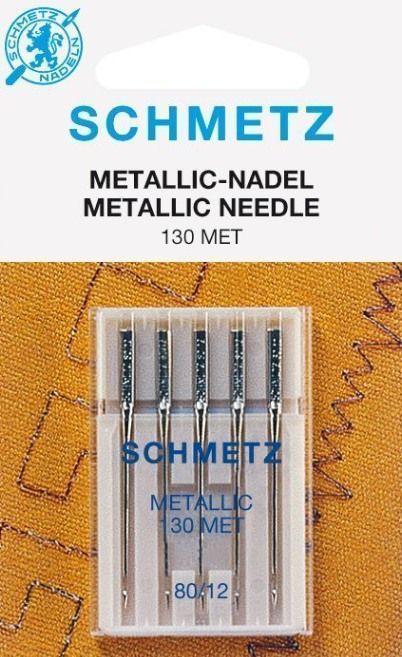 Иглы для металлизированных нитей Schmetz 130 MET NM 80, 5 шт