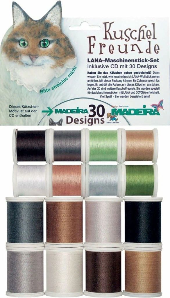 Набор ниток Lana Starter Kit MADEIRA (8 x 200 м Lana + 8 x 200 м Cotona + диск) 8200