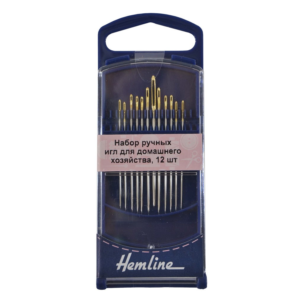 Иглы ручные для домашнего хозяйства в пластиковом контейнере №19, 5,7,8, 12 шт Hemline 214G
