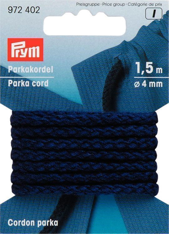Шнур для парки,цв.темно-синий (4мм*1,5м) PRYM 972402
