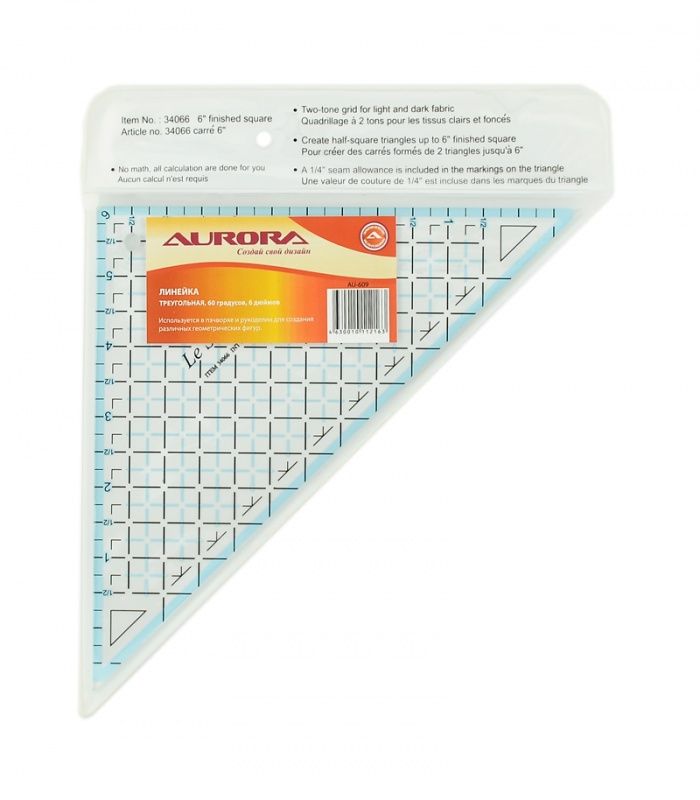 Линейка для пэчворка треугольная AU-609