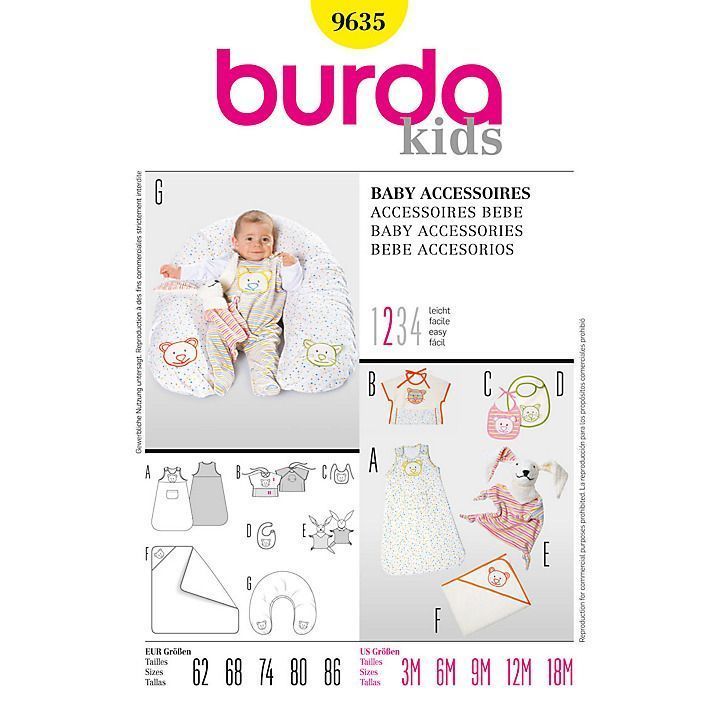 Выкройка Burda 9635 - Аксессуары для грудничка