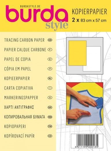 Копировальная бумага Burda 83х57см. желтая/белая