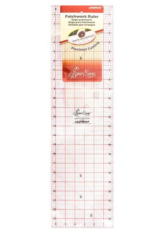 Линейка для пэчворка с градацией в дюймах,  24" x 6 1/2" Hemline NL4188