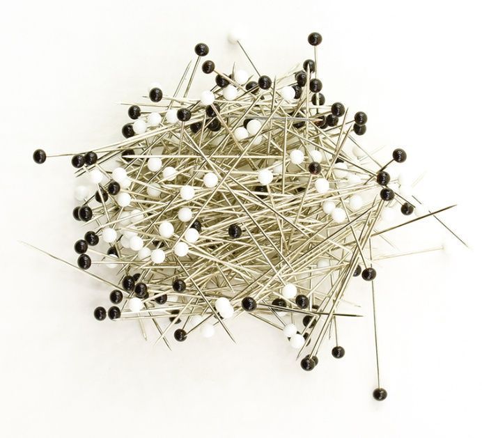 Булавки портновские особо тонкие со стеклянными головками, 35мм, 200шт, Hemline 675