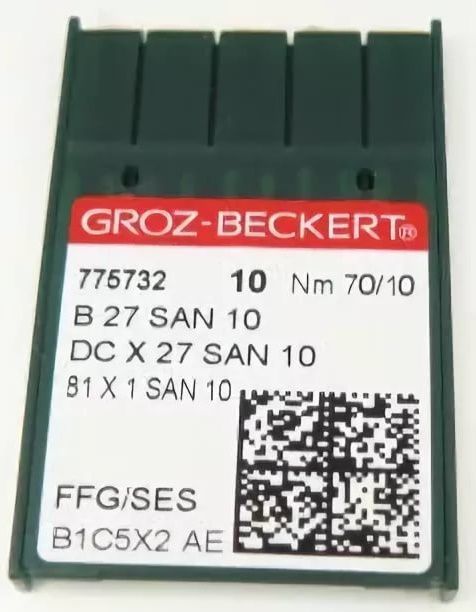 Игла Groz-beckert DCx27 SAN10 FFG/SES (Bx27FFG) № 70/10 10 шт.