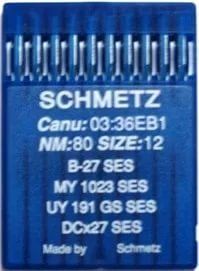 Иглы Schmetz DCx27 (B-27) для трикотажа SES №80 10 шт
