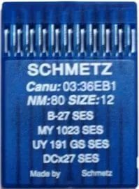 Иглы Schmetz DCx27 (B-27) для трикотажа SES №80 10 шт