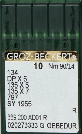 Игла Groz-beckert DPx5 GEBEDUR (134) №90/14 10 шт