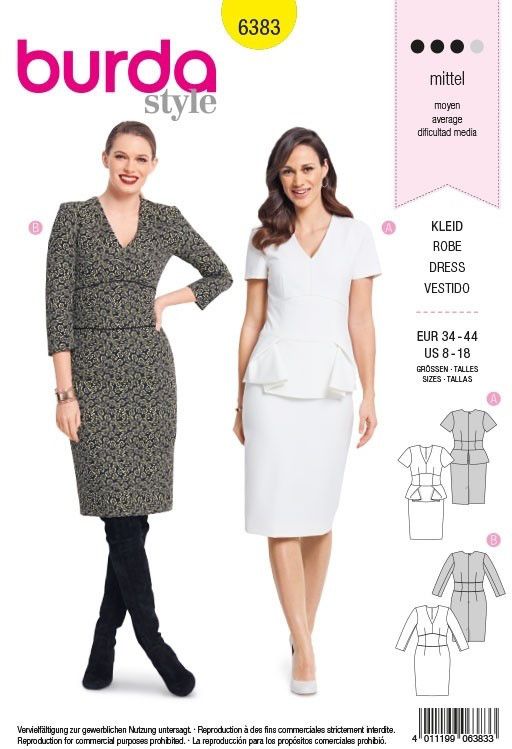 Выкройка Burda 6383 - Платье
