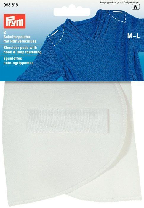 Накладки плечевые полумесяц с липучкой, цв.белый, размер M-L (2шт) PRYM 993815