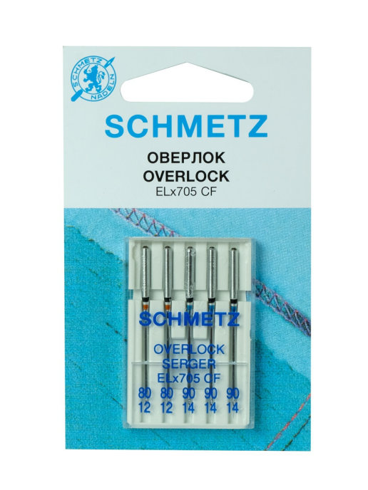 22:40.1.VZS Иглы Schmetz д/плоскошовных машин №80-90 хром., 5шт ELх705