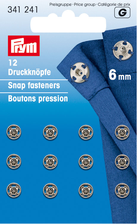 Пришивные кнопки латунь 6 мм 12 шт PRYM 341241