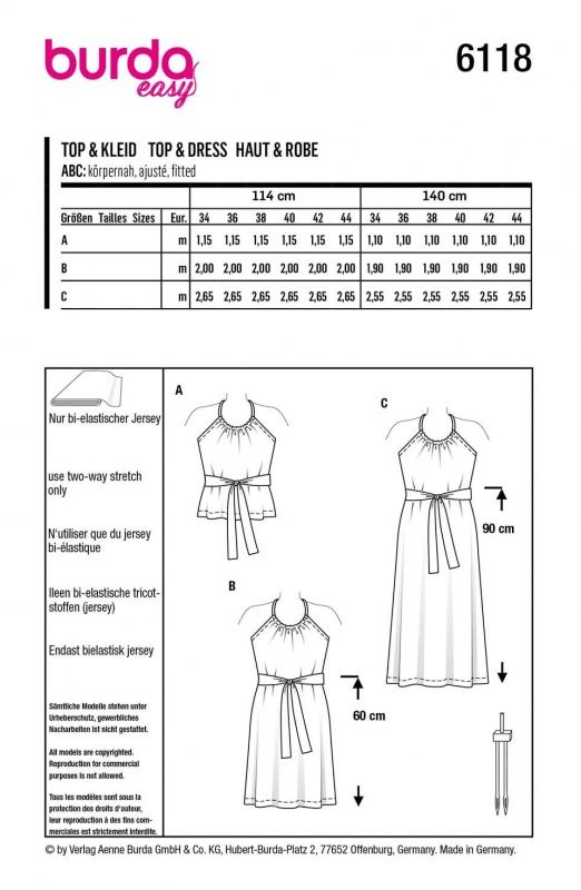 Выкройка Burda 6118