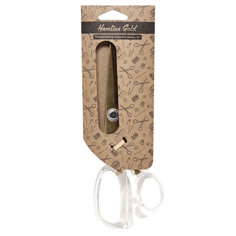 Ножницы портновские, 21 см, ручка прозрачная акриловая Hemline 398.HG