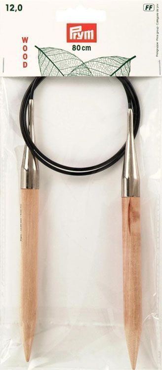 Спицы круговые WOOD, дерево (12мм/80 см) PRYM 221612