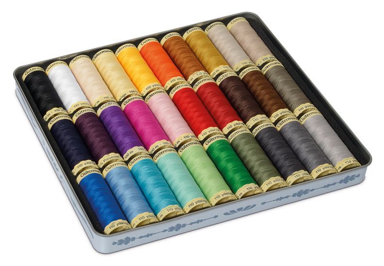 Набор ниток Sew-All 100м (30 катушек) в жестяной коробке Gutermann 640953